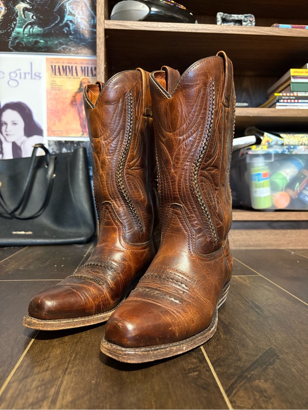 Boys Brown Leather Cowboy Boots